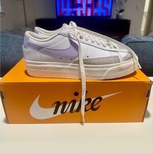 Nike W Blazer Low Platform White and Purple